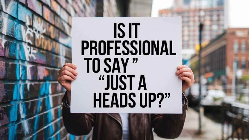 Is it Professional to Say “Just a Heads Up”?