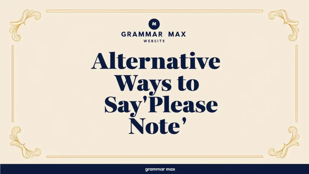 Alternative Ways to Say “Please Note”