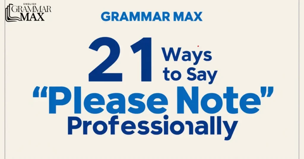 21 Ways to Say “Please Note” Professionally