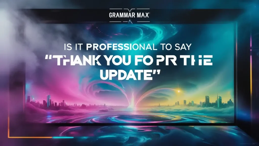 Is it Professional to Say “Thank You for the Update”