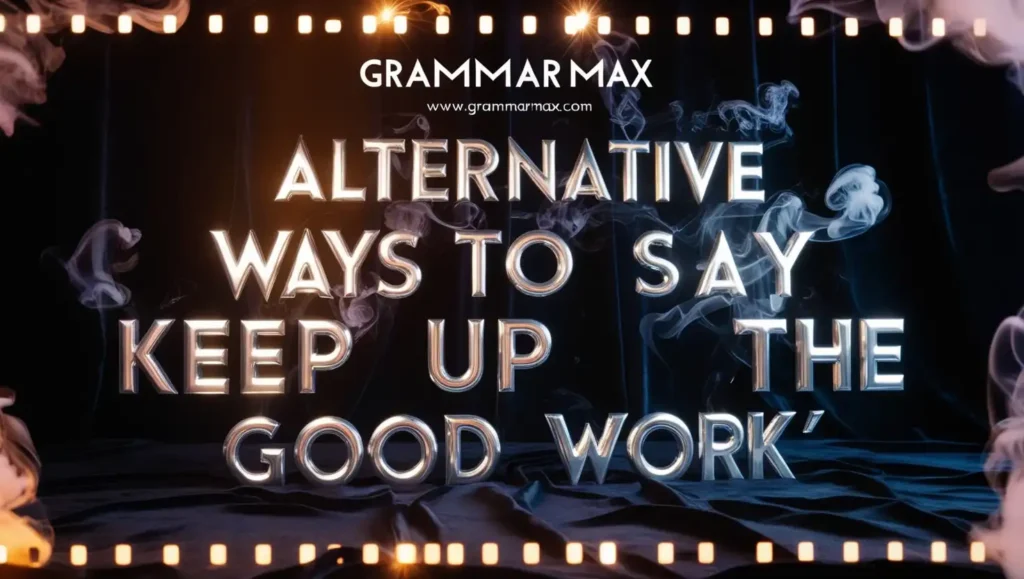 Alternative Ways to Say “Keep up the Good Work”