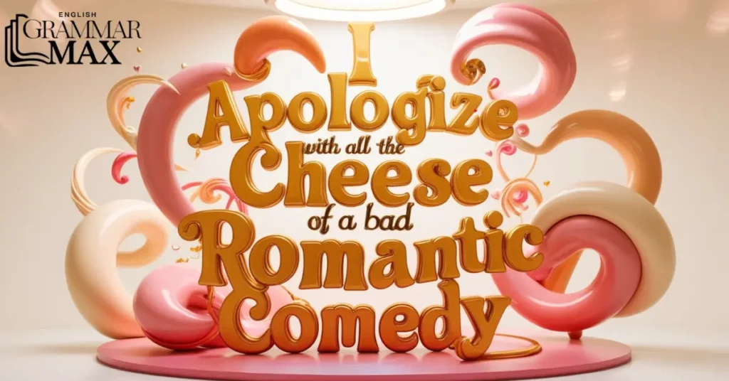 I apologize with all the cheese of a bad romantic comedy