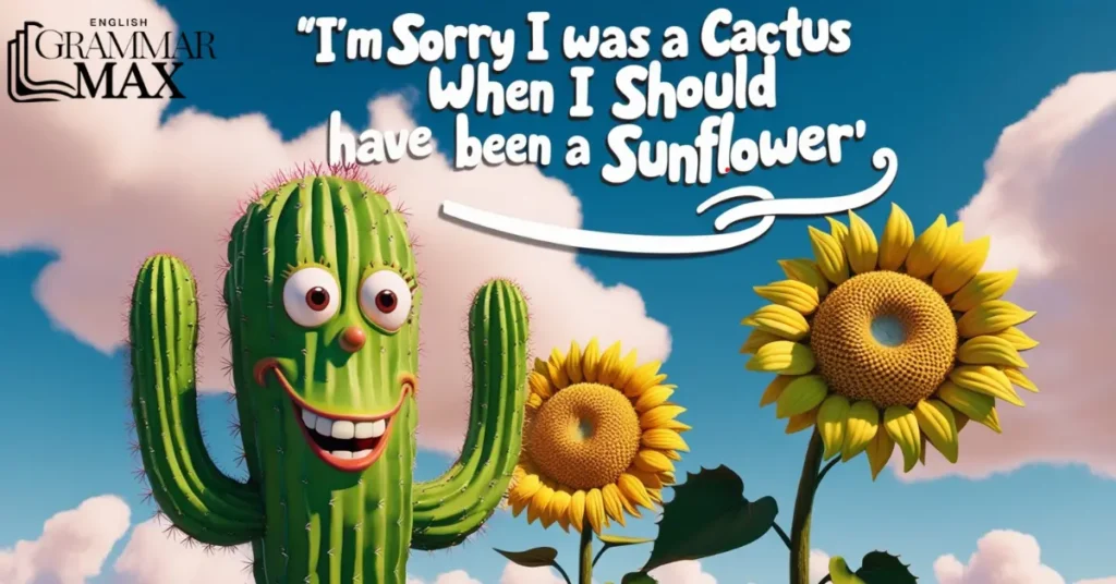 I’m sorry I was a cactus when I should have been a sunflower