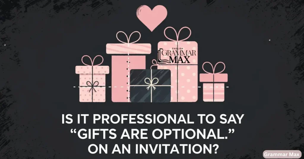 is-it-professional-to-say-gifts-are-optional