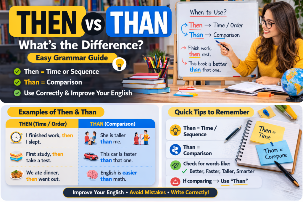 then vs than grammar difference chart