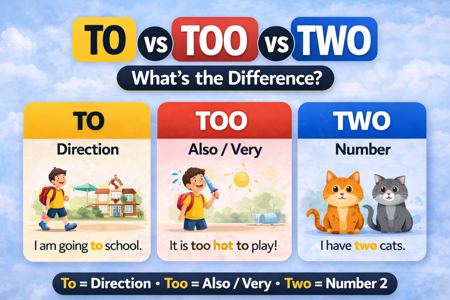 To vs Too vs Two – What Is the Correct Difference?