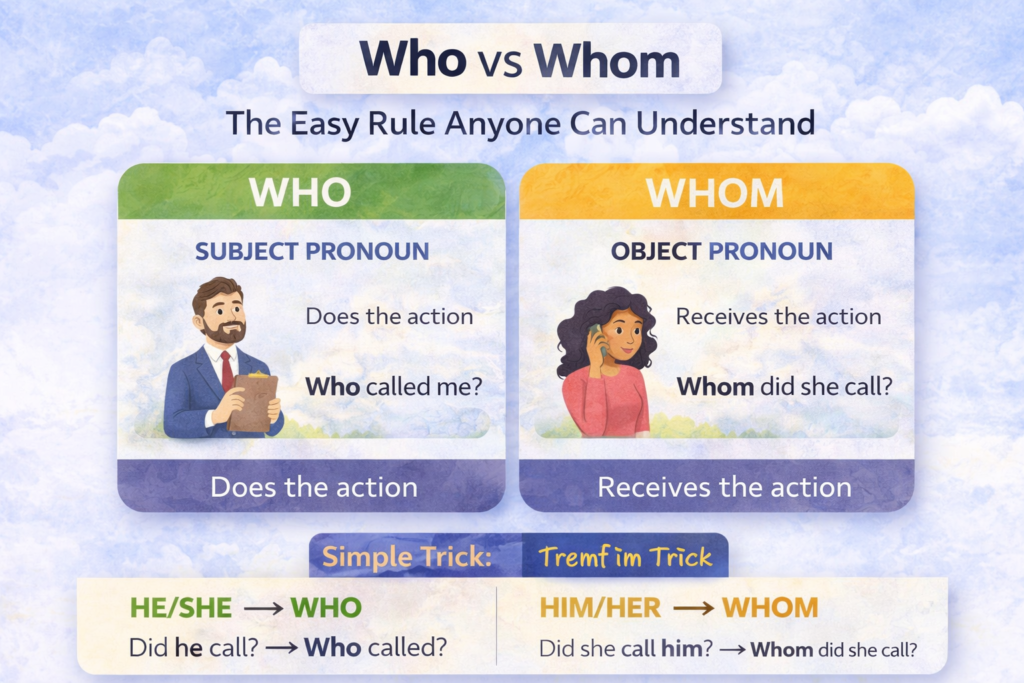 Quick Writing Tip for Who vs Whom