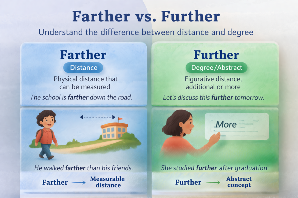 Farther vs Further